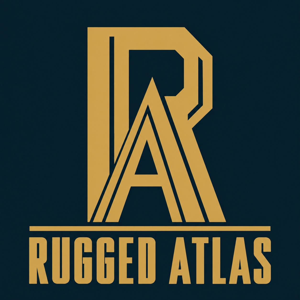 Rugged Atlas gold RA monogram